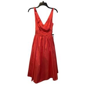 Women's Adrianna Pappel Sleeveless Mid length Tarf Party Dress Coral Pink Size 8